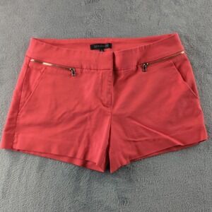 Dynamite‎ Shorts Womens 10 Coral Pink Zip Pocket Casual Summer Cotton Blend